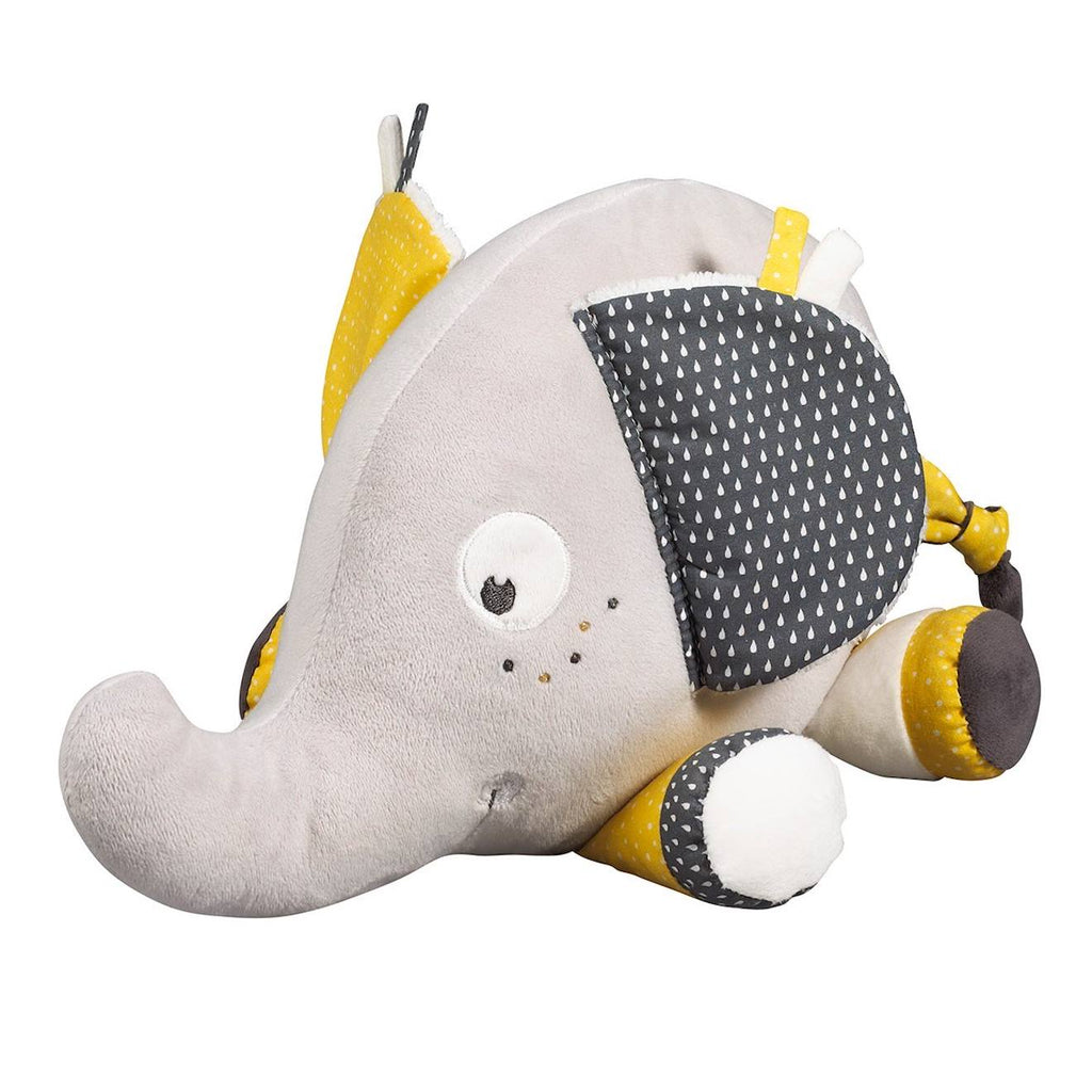 Doudou eléphant en velours - babyfan gris clair