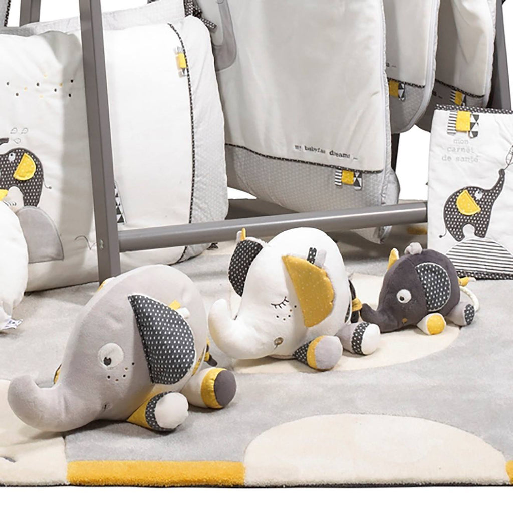Doudou eléphant en velours - babyfan gris foncé