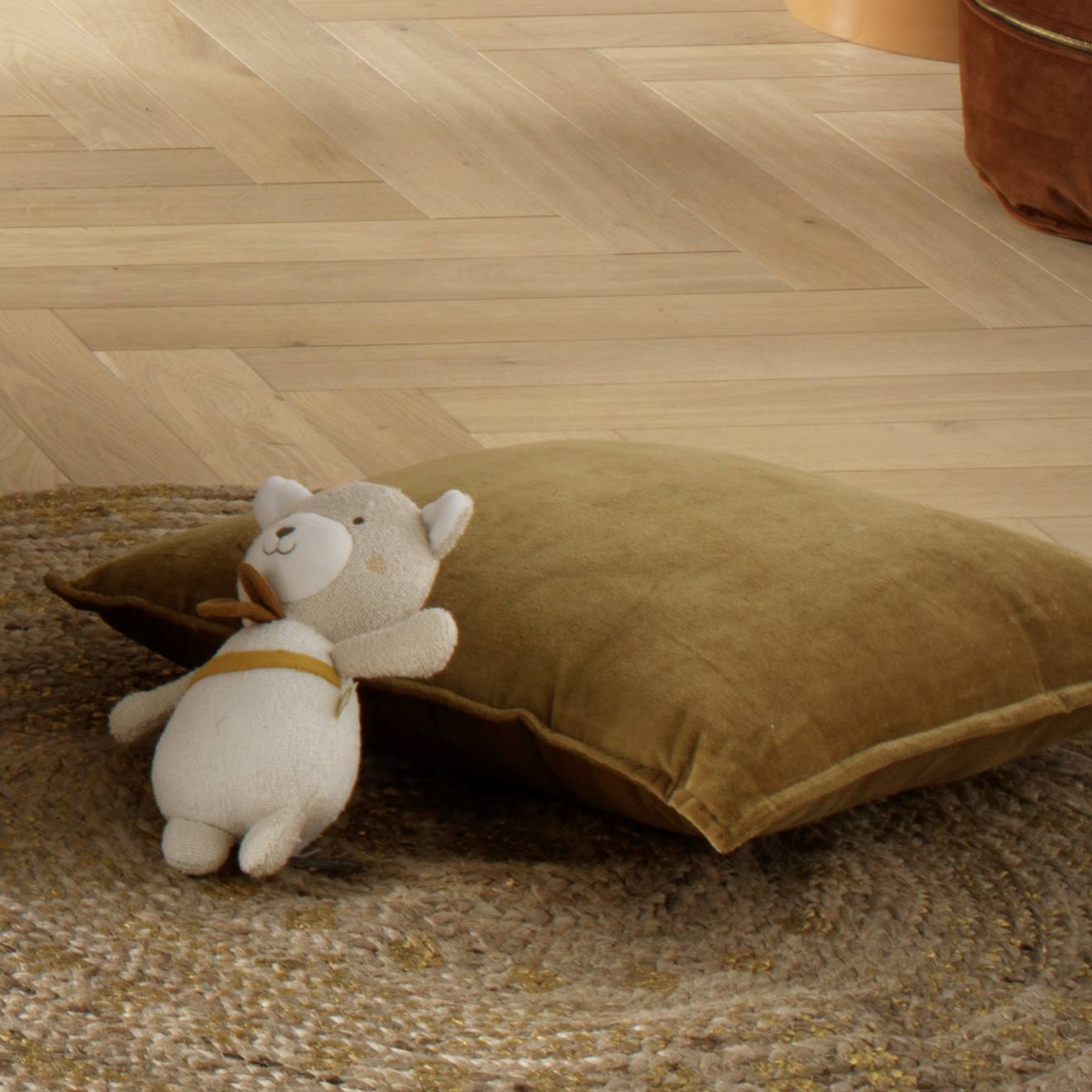 Doudou en coton bio - petit soleil beige