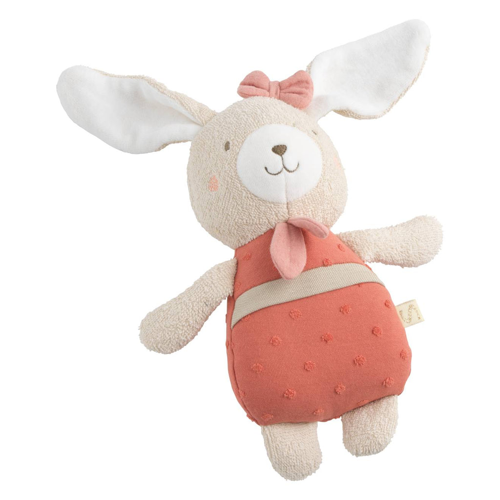 Doudou en coton bio - petit soleil rose