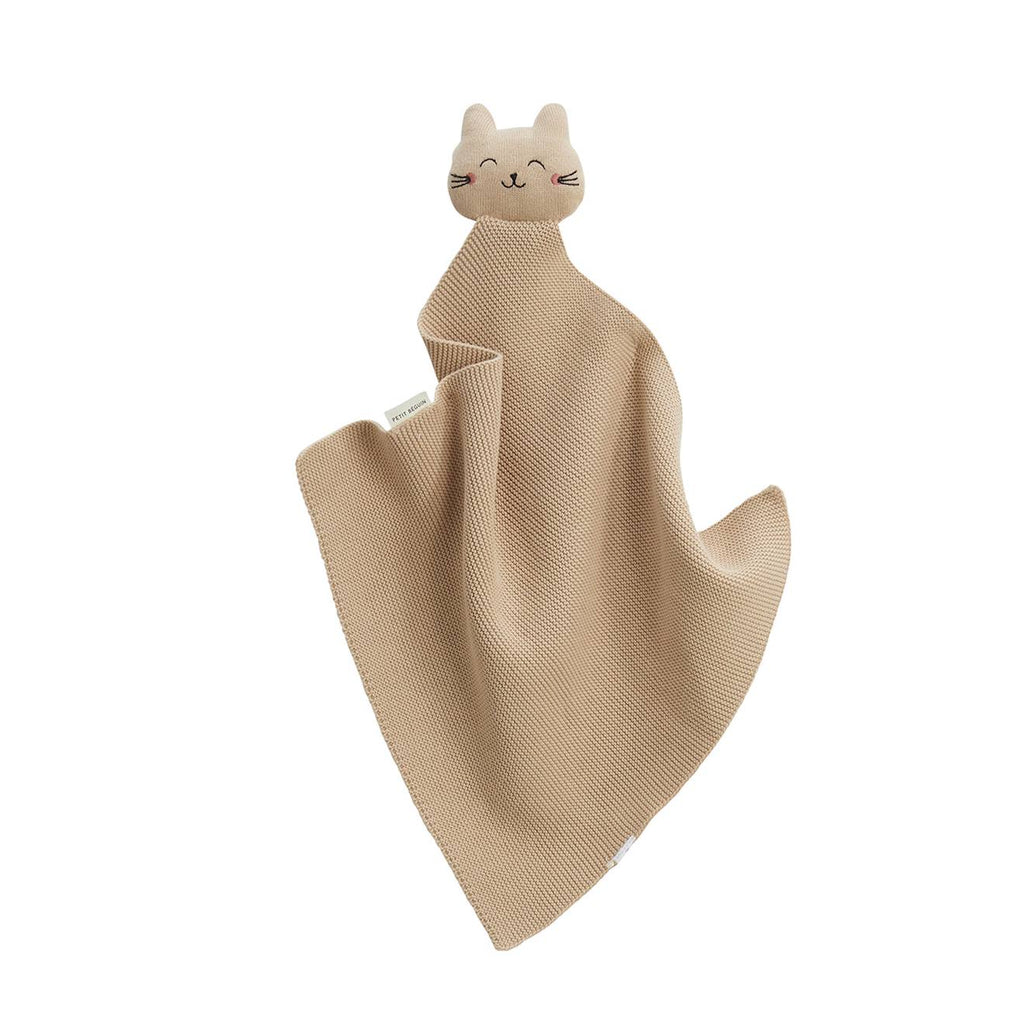 Doudou en tricot hello baby sable