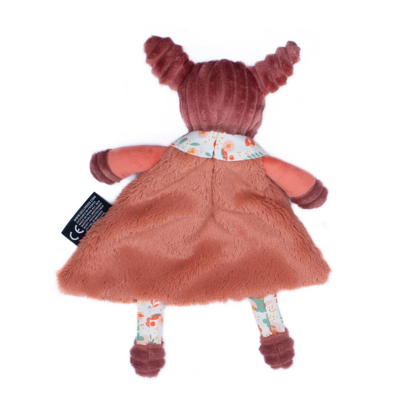 Doudou en velours côtelé rose