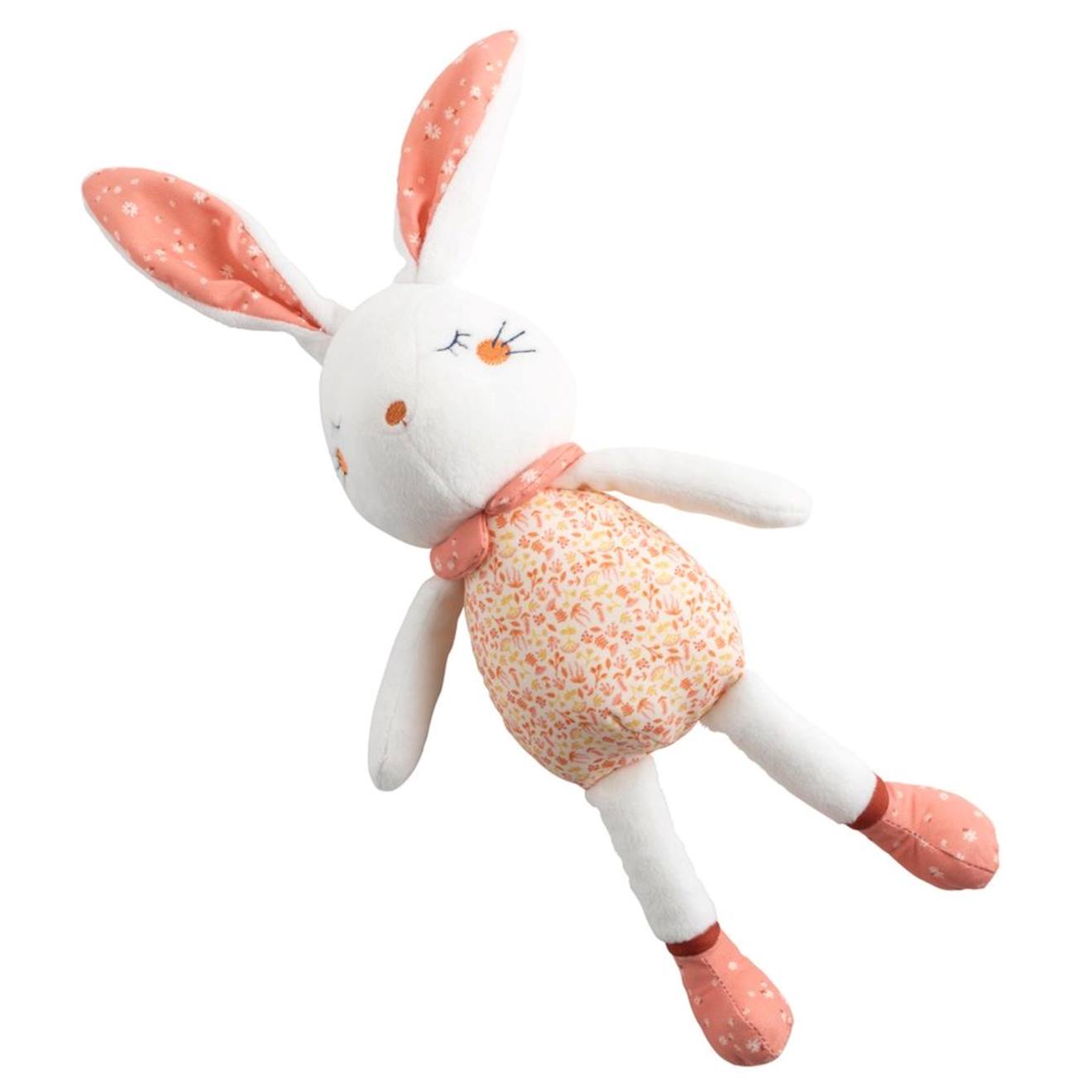 Doudou en velours - esmée blanc/rose XL