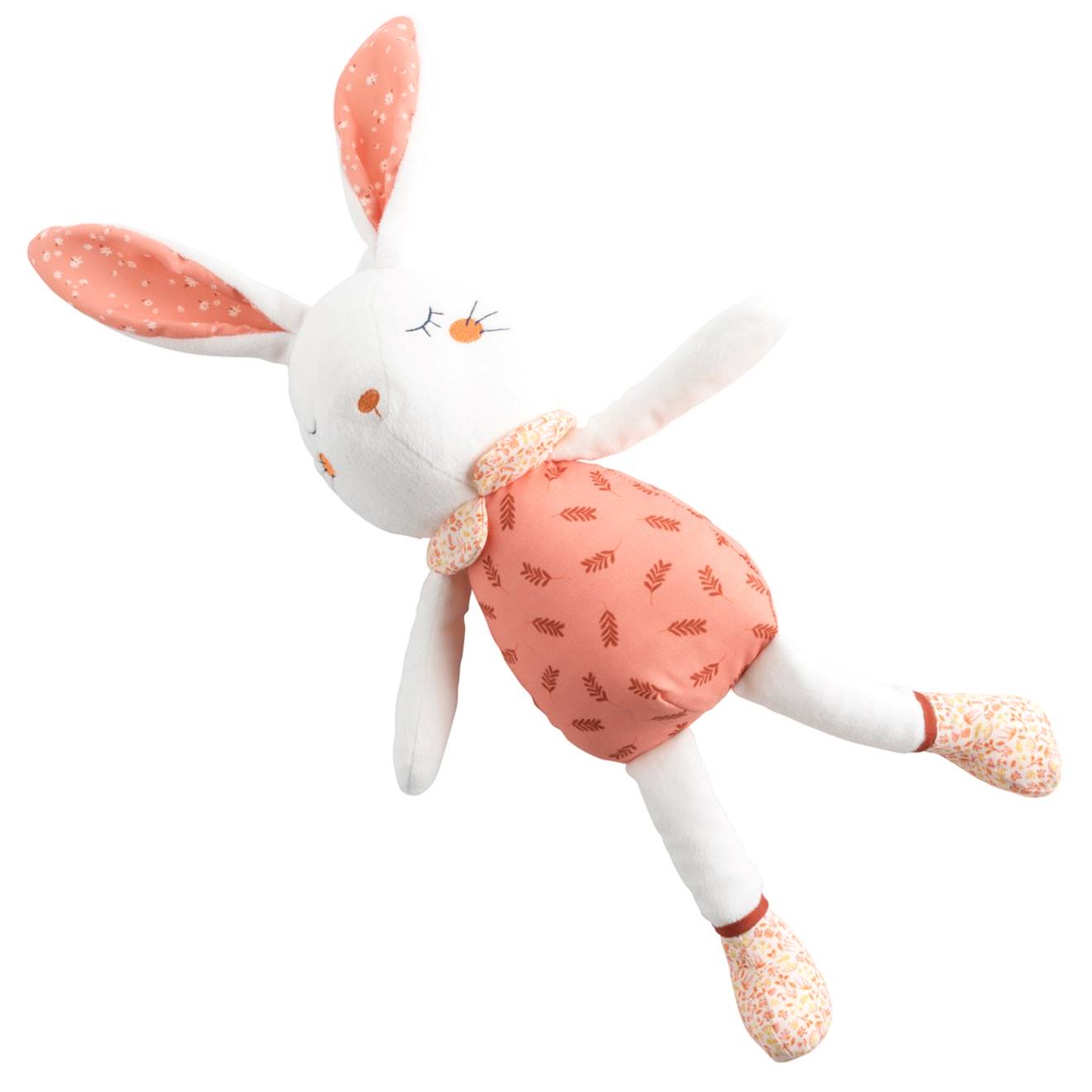 Doudou en velours - esmée blanc/rose