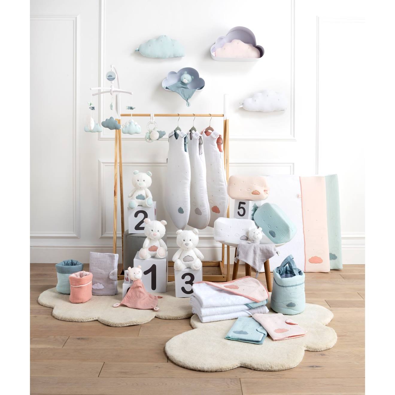 Doudou en velours - lily blanc/bleu