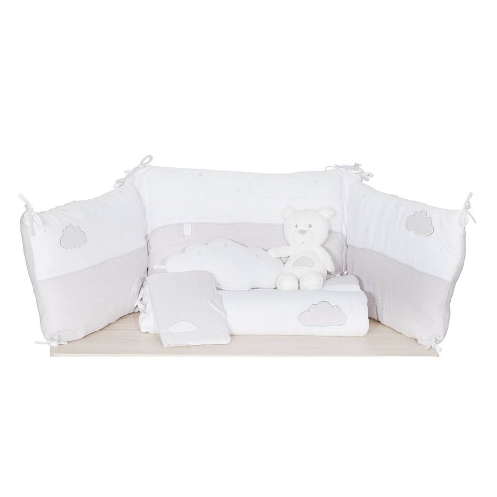 Doudou en velours - lily blanc/gris
