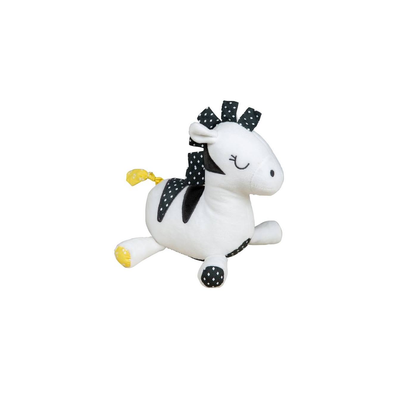 Doudou en velours - pluche et pompon blanc