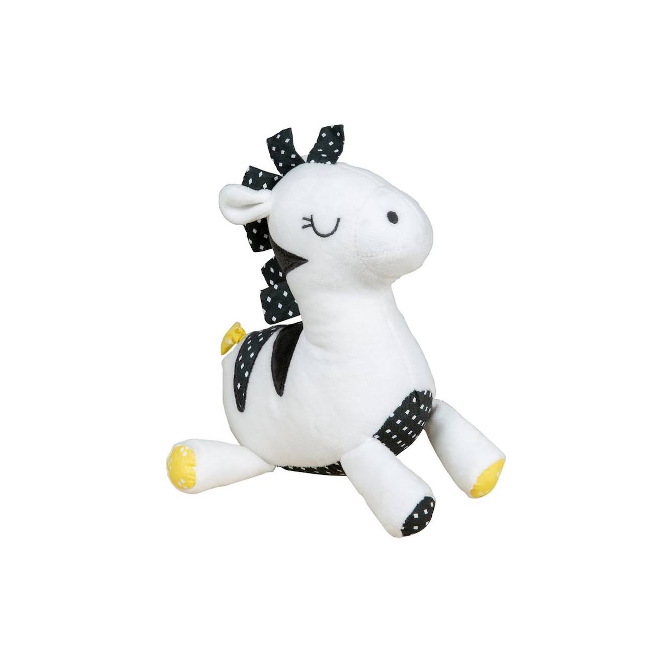 Doudou en velours - pluche et pompon blanc