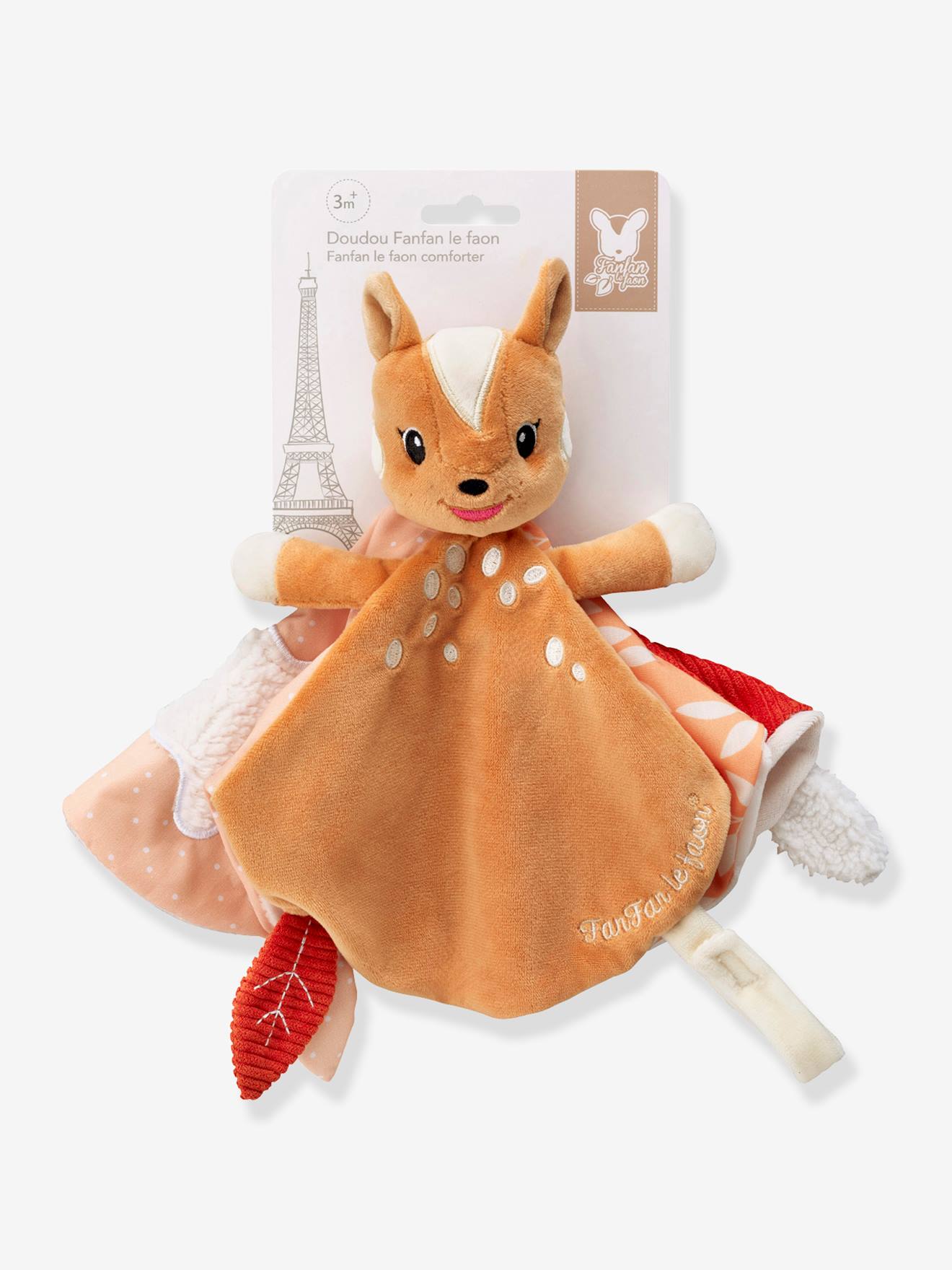 Doudou fanfan attache sucette Sophie la Girafe vulli multicolore