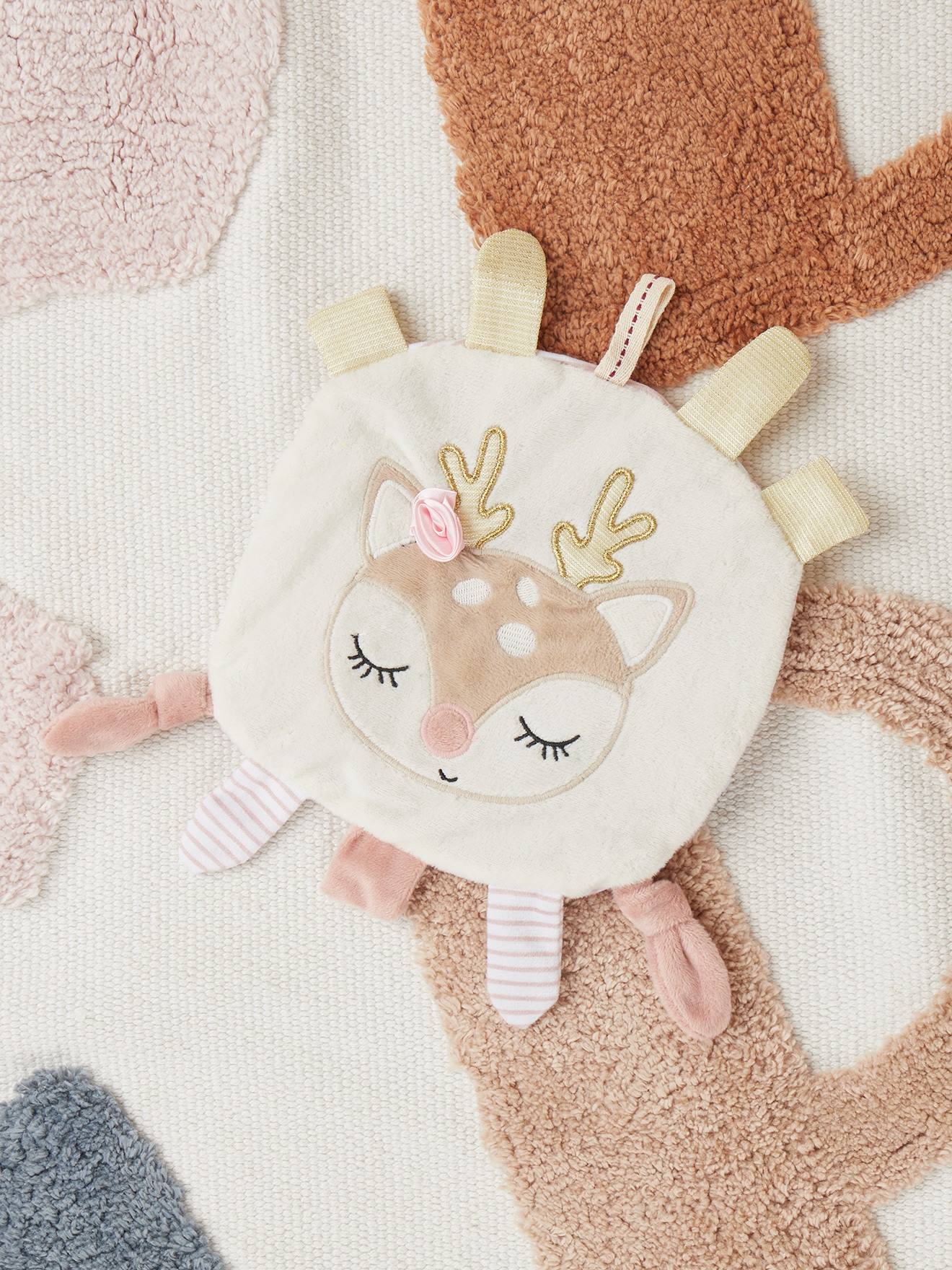 Doudou faon ella tissu froissant - peluche faon ella