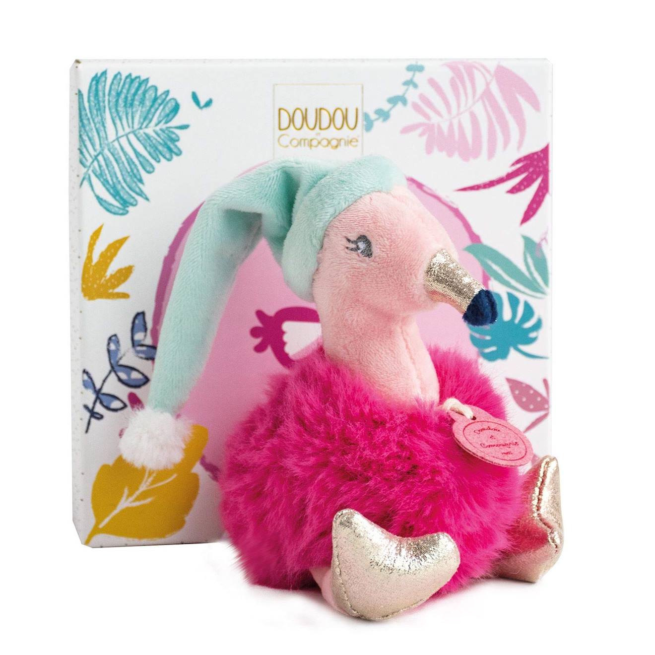 Doudou flamant rose - les minizoo rose