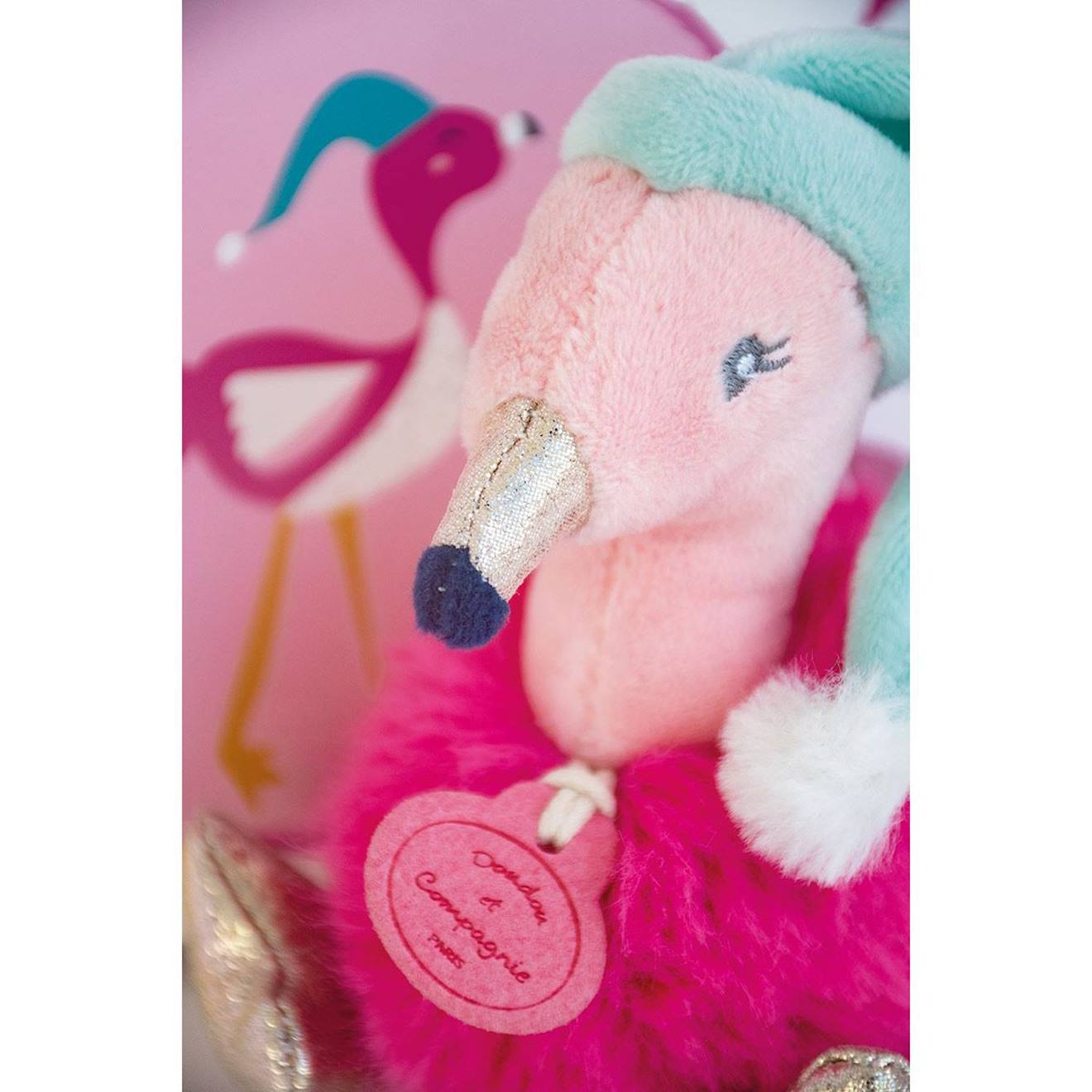 Doudou flamant rose - les minizoo rose