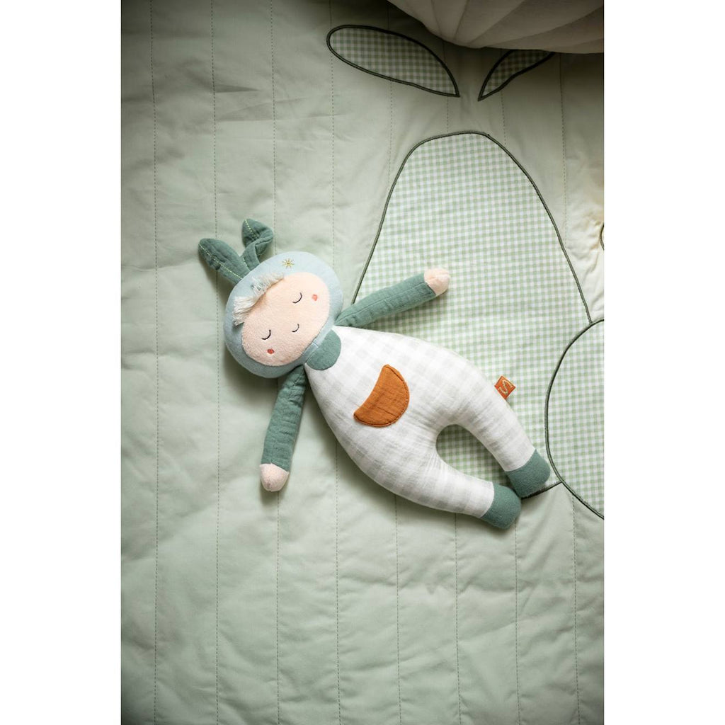 Doudou jardinier en coton - botanica vert tilleul