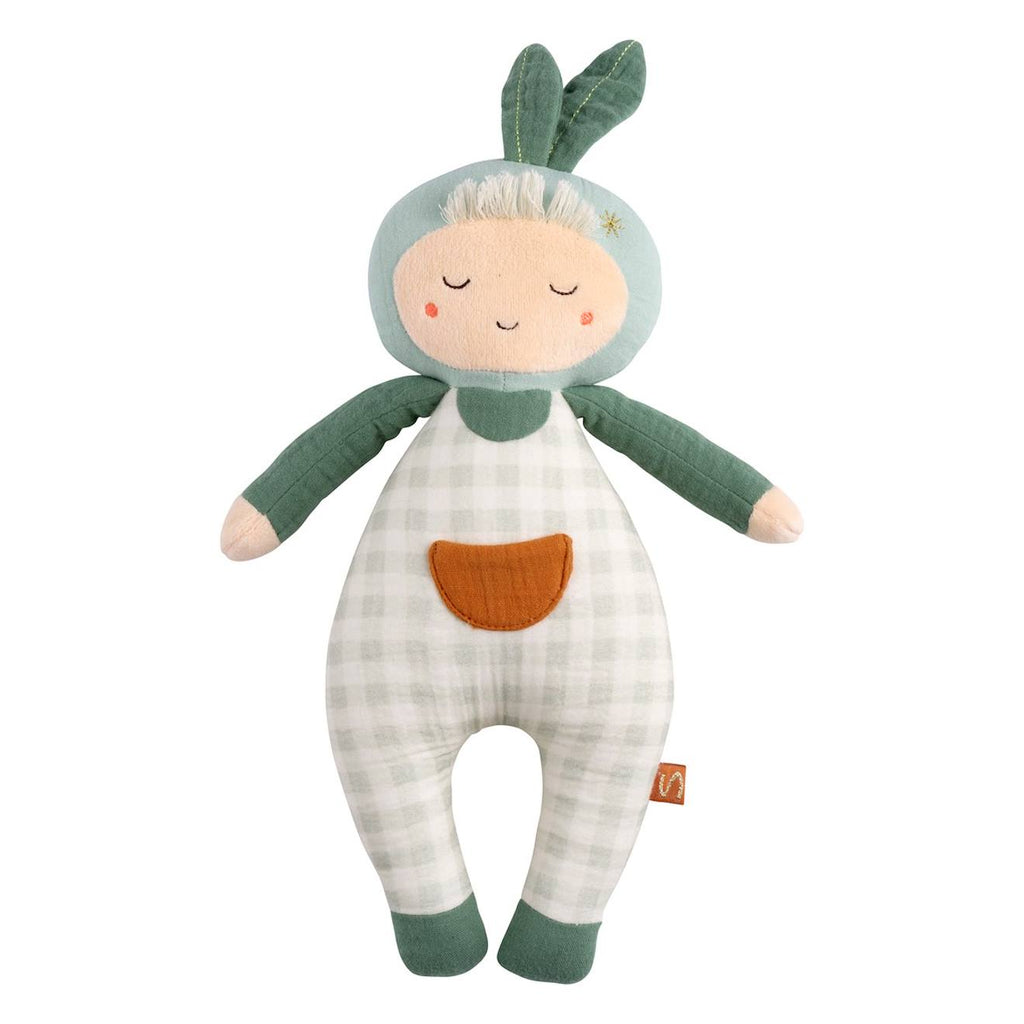Doudou jardinier en coton - botanica vert tilleul