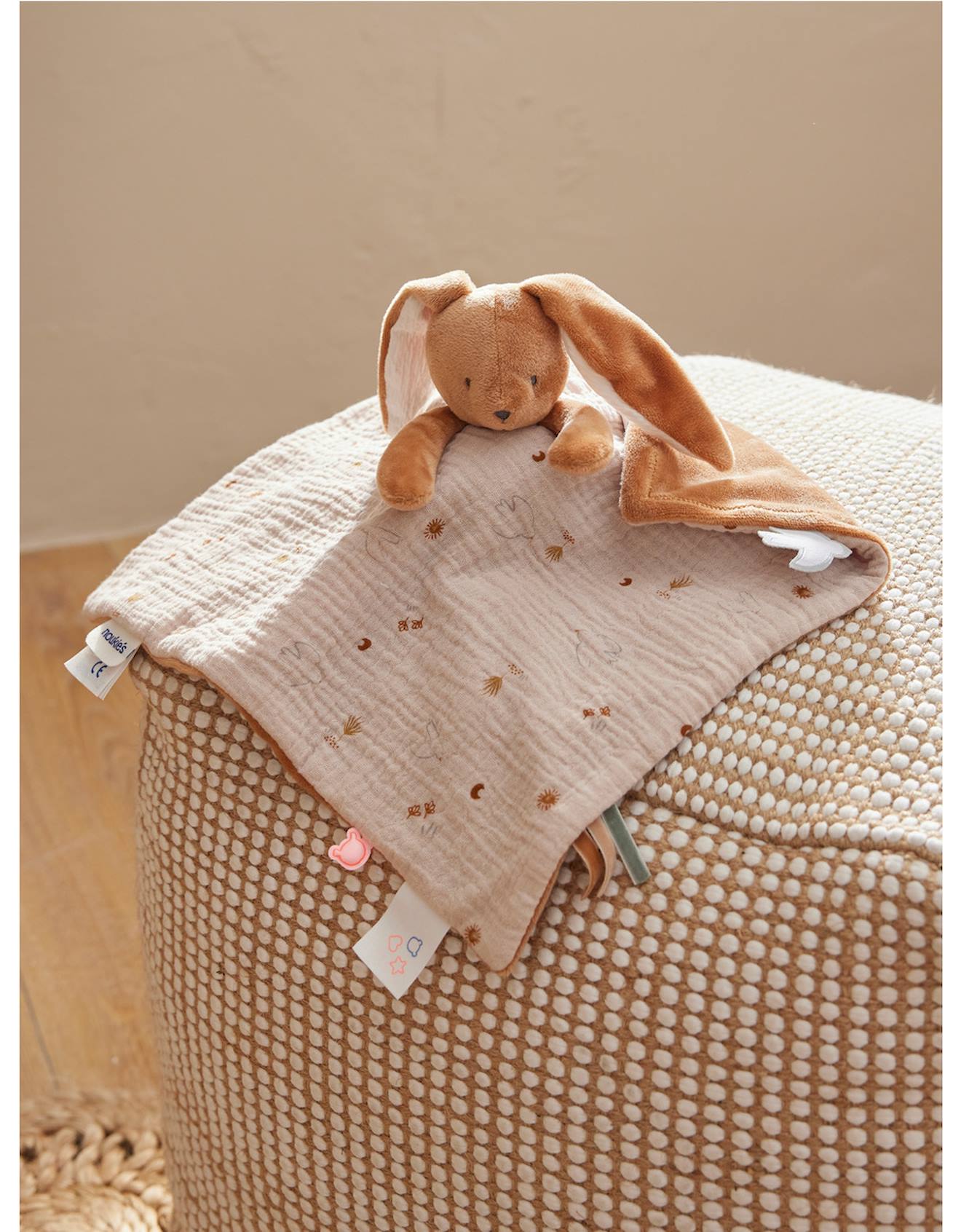 Doudou jour et nuit - moka ecru