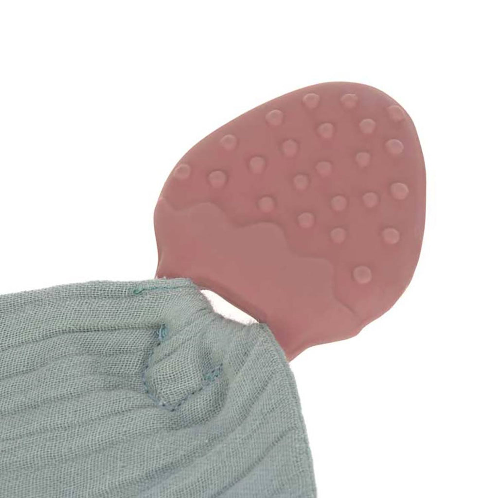 Doudou lange et son anneau de dentition fraise gris