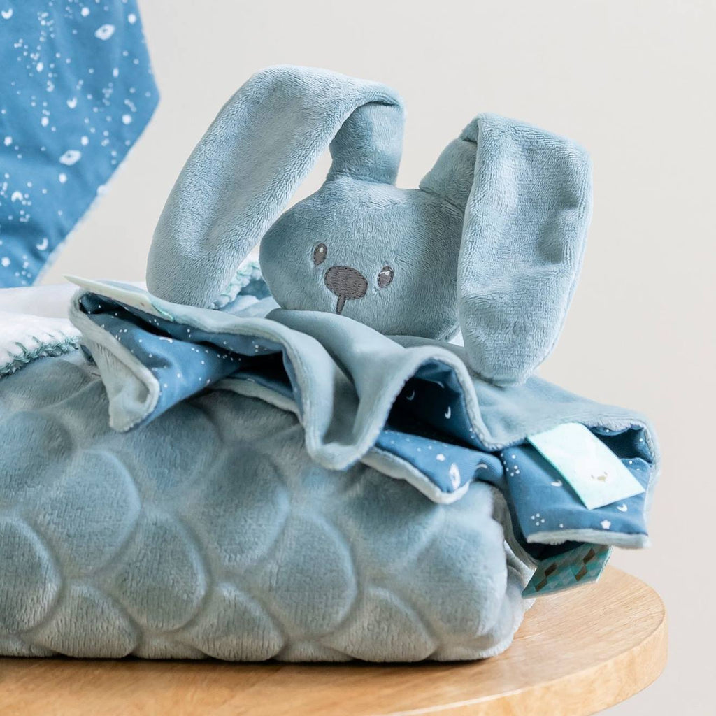 Doudou lapidou glow phosphorescent moka bleu
