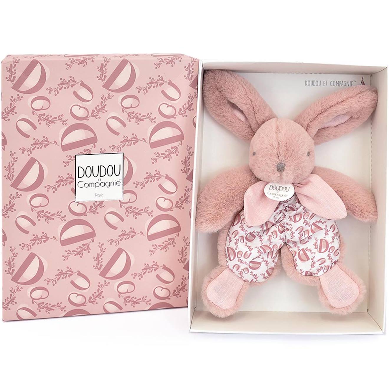 Doudou lapin 18 cm rose