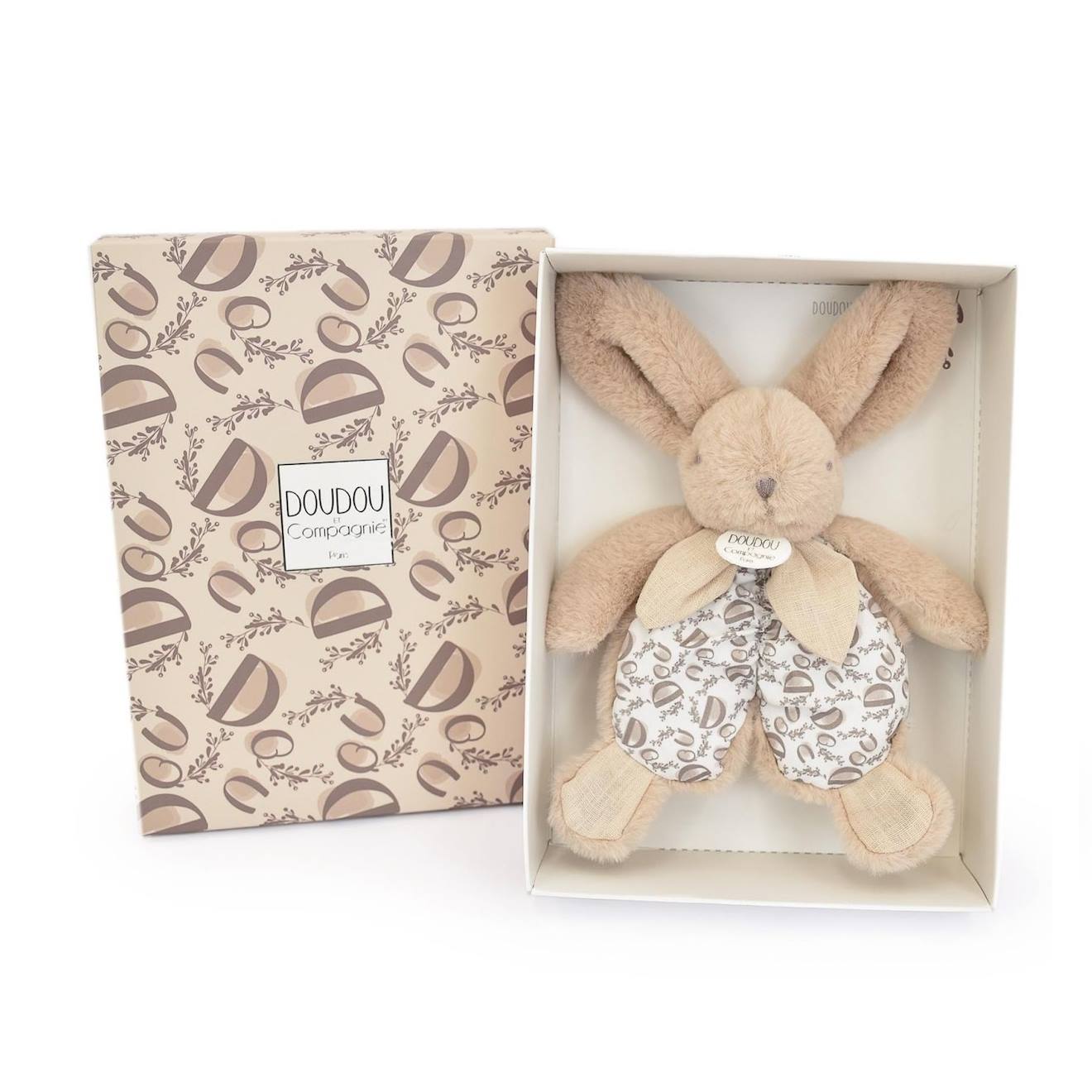 Doudou lapin 18 cm beige
