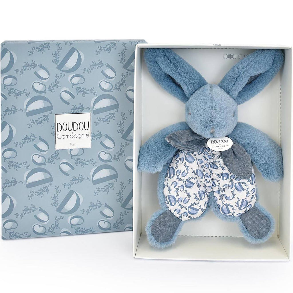 Doudou lapin 18 cm bleu