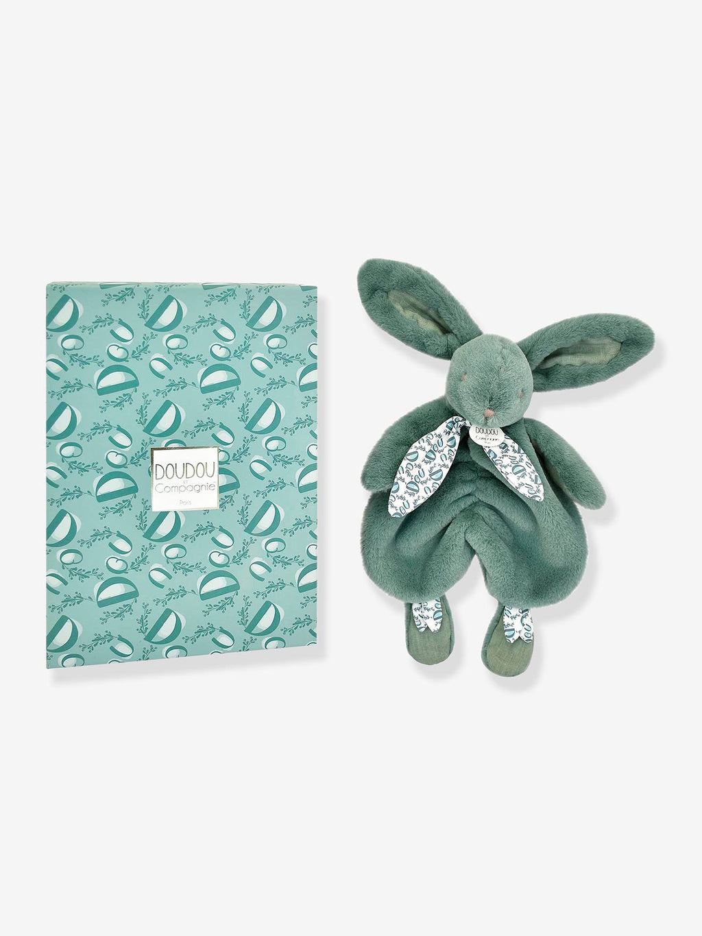 Doudou lapin vert sauge