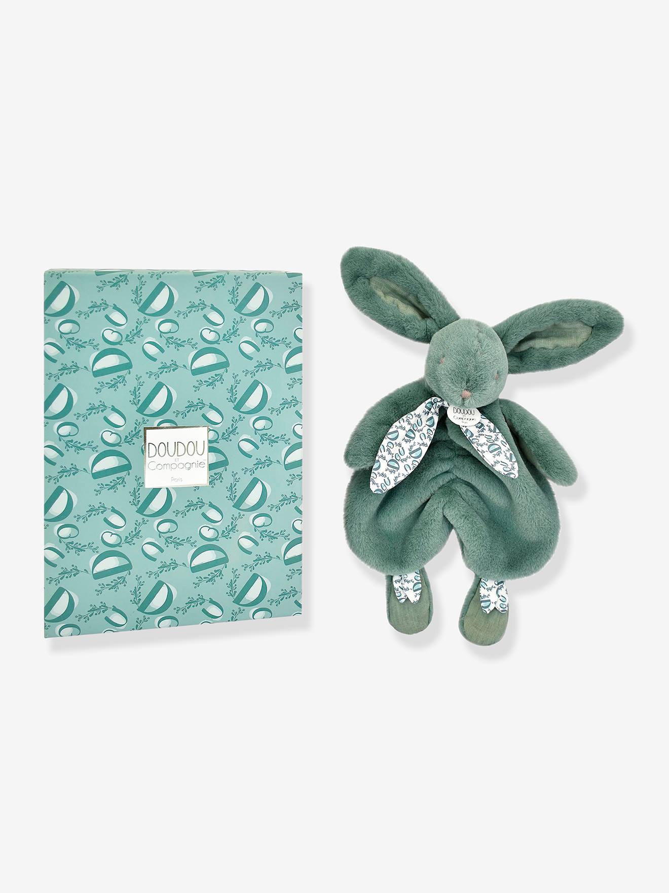 Doudou lapin vert sauge