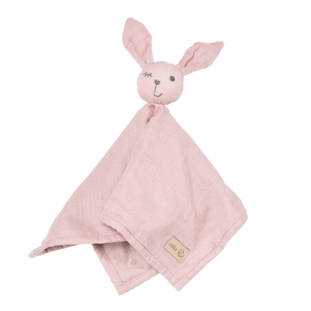 Doudou lapin en coton bio lil planet rose pastel