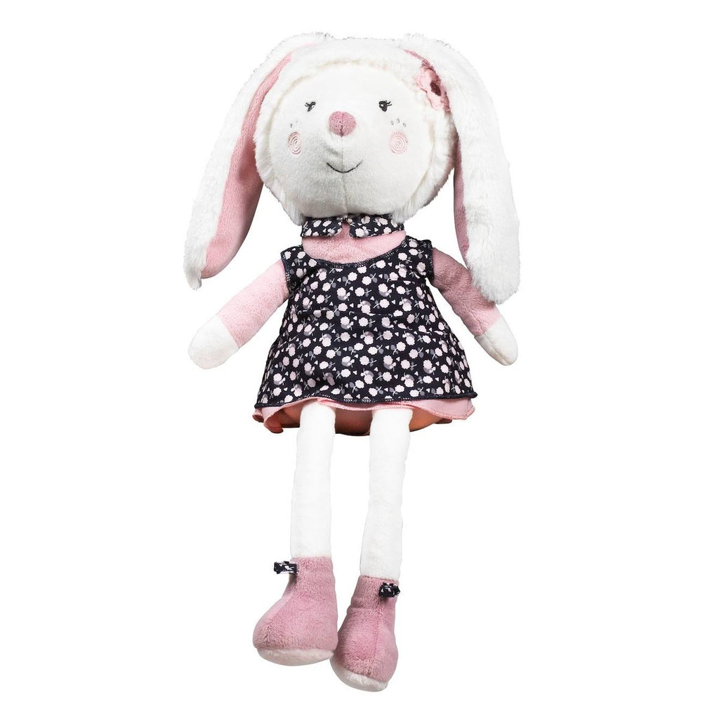 Doudou lapin grand modèle en velours - miss fleur de lune blanc