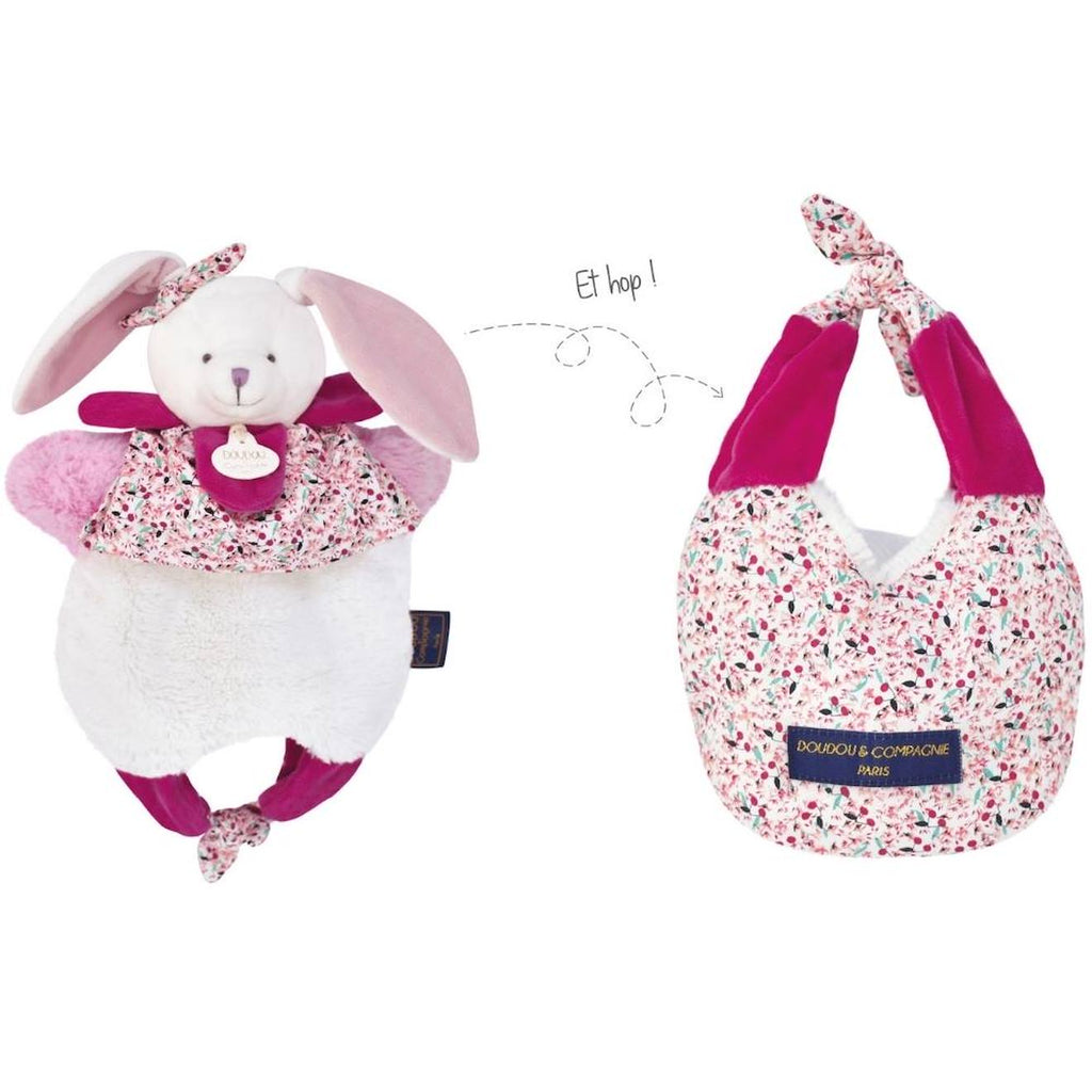 Doudou lapin marionnette blanc