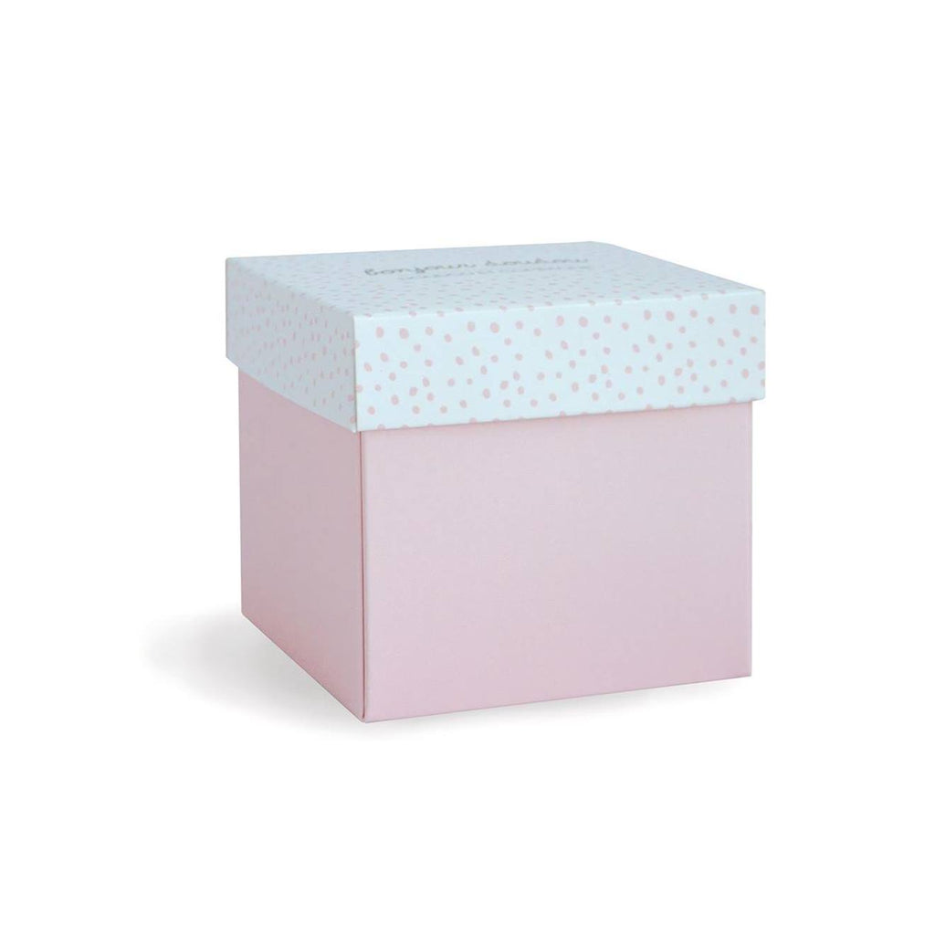 Doudou lapin mouchoir rose boîte fleur rose