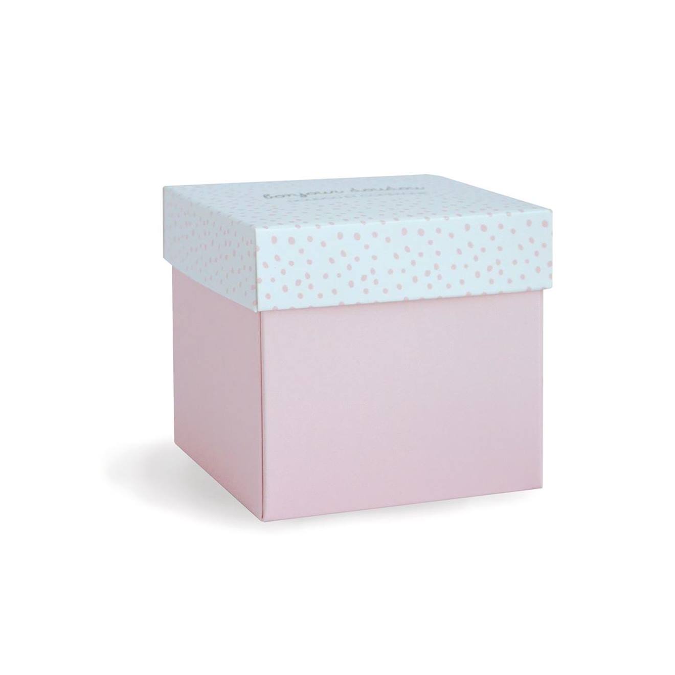 Doudou lapin mouchoir rose boîte fleur rose