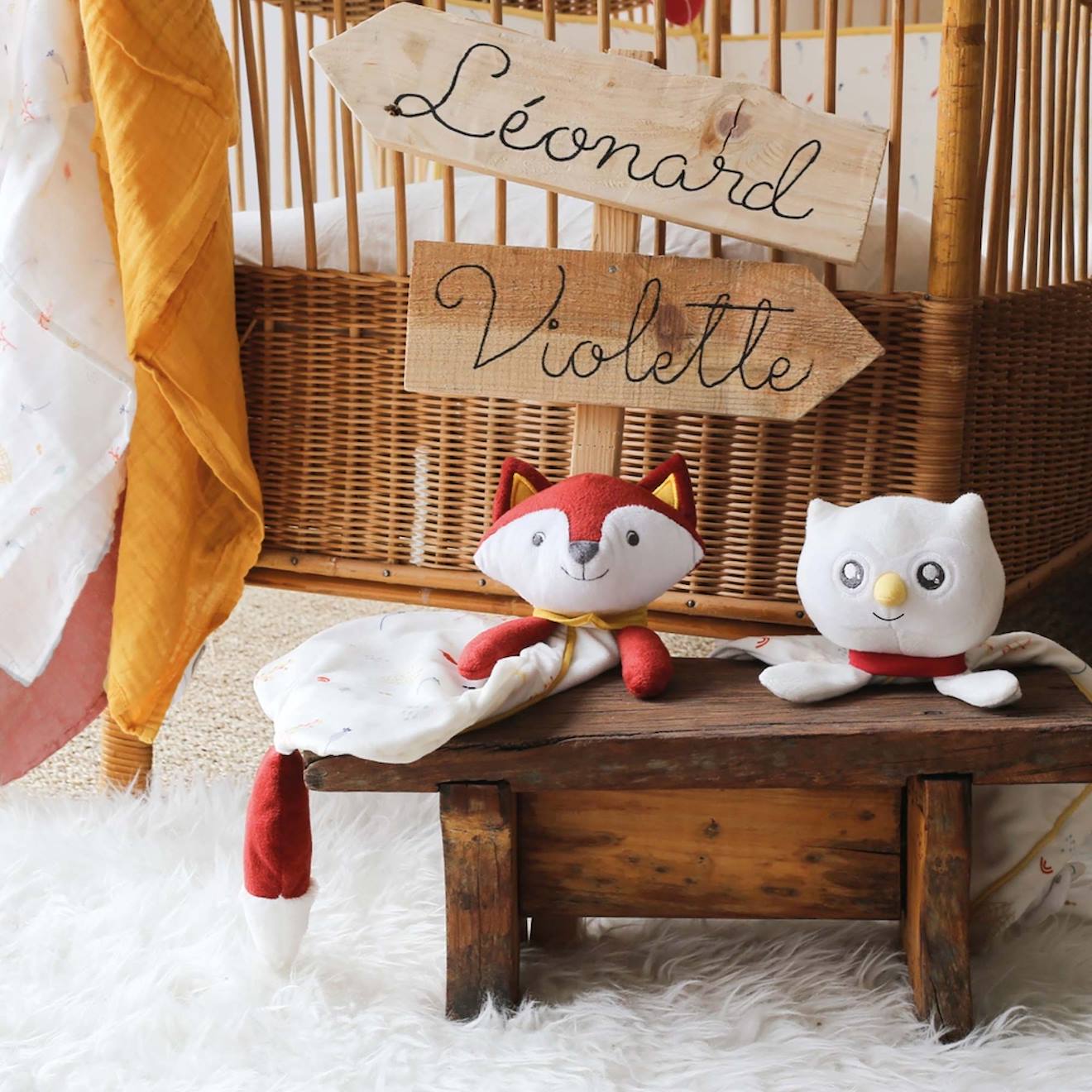 Doudou léonard le renard terracotta
