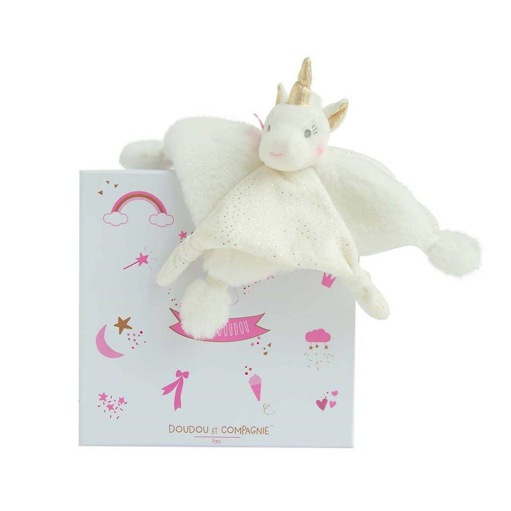 Doudou lucie la licorne or jaune