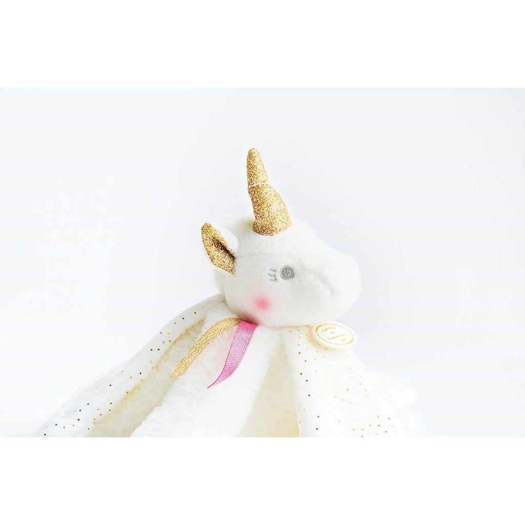 Doudou lucie la licorne or jaune