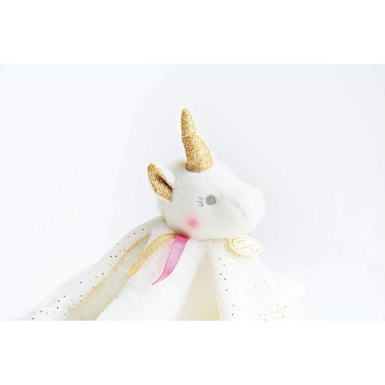 Doudou lucie la licorne or jaune