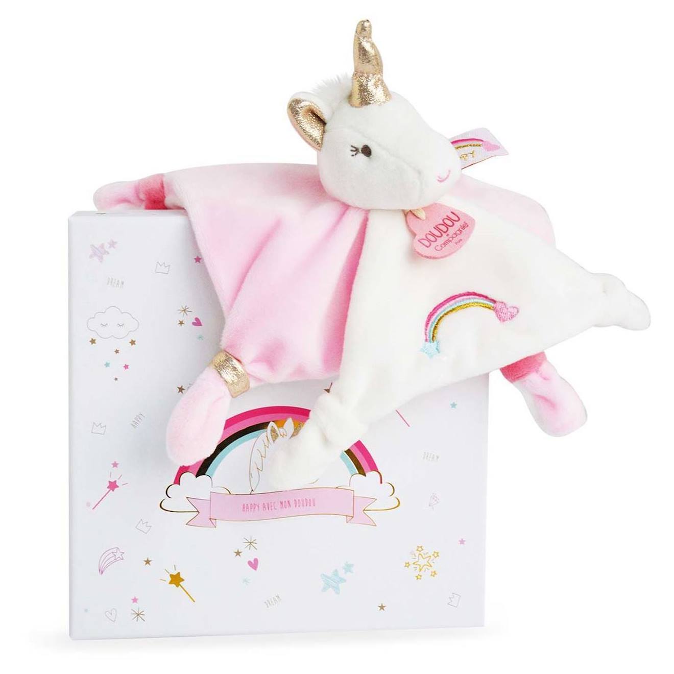 Doudou lucie la licorne rose
