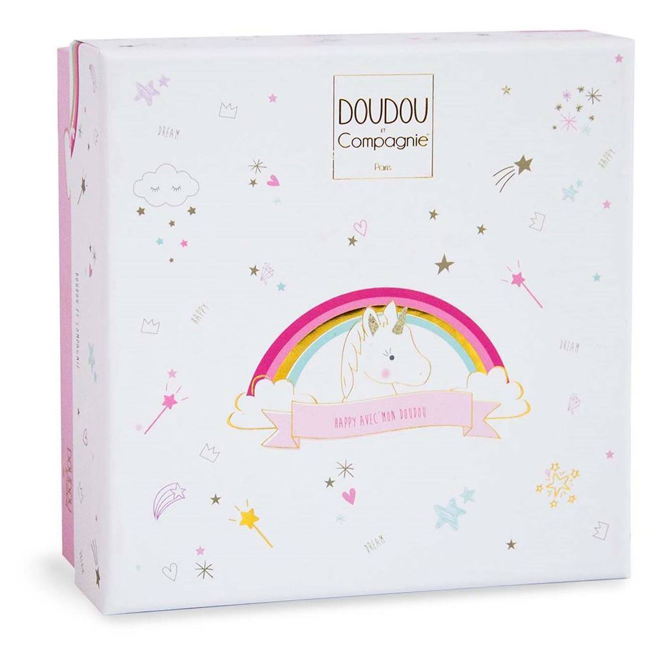 Doudou lucie la licorne rose