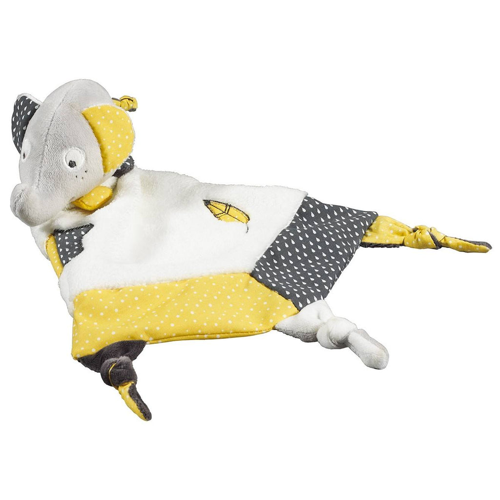 Doudou mouchoir eléphant en velours - babyfan gris