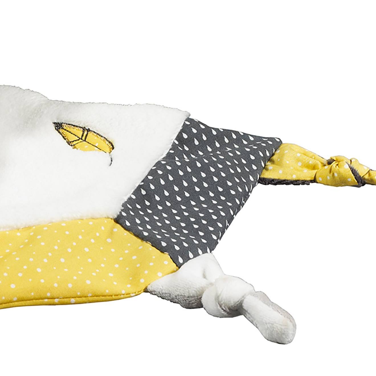 Doudou mouchoir eléphant en velours - babyfan gris