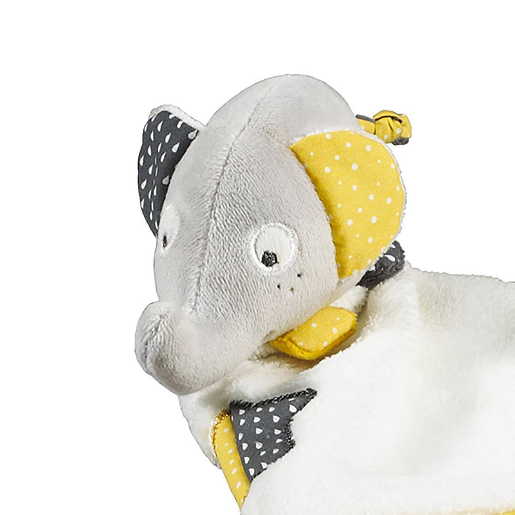 Doudou mouchoir eléphant en velours - babyfan gris