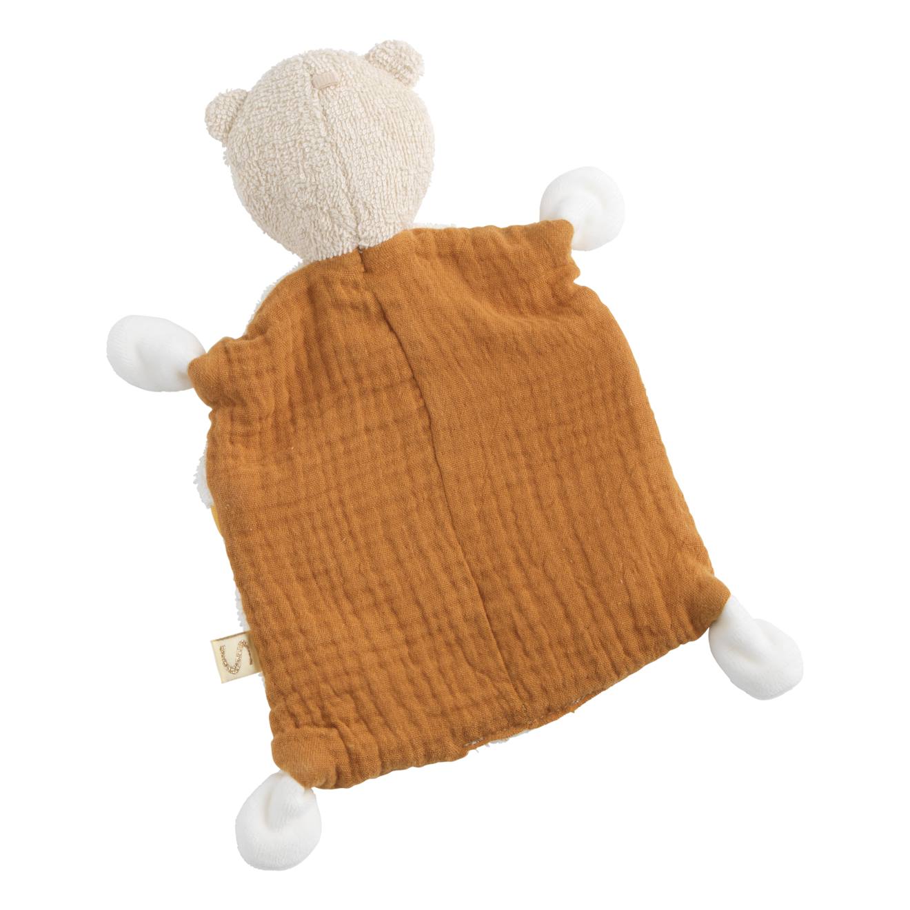 Doudou mouchoir en coton bio - petit soleil jaune