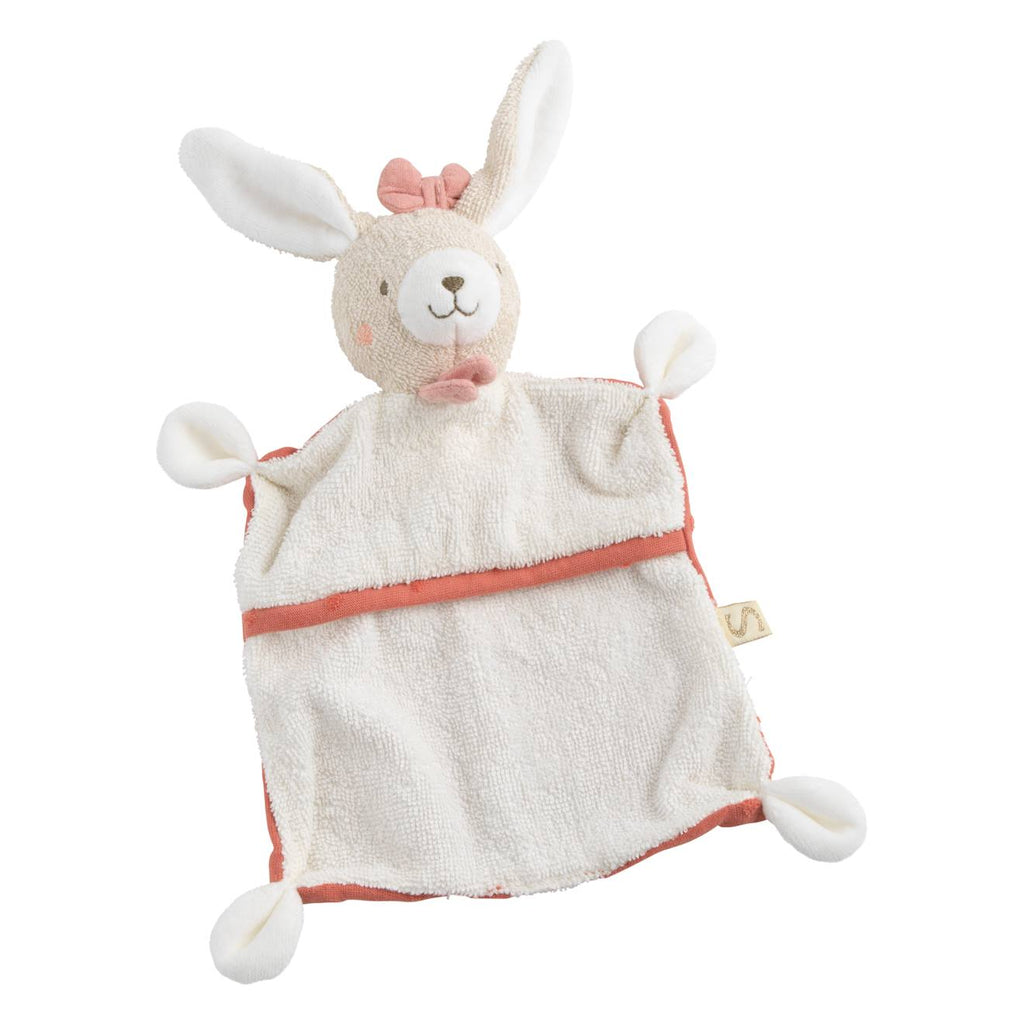 Doudou mouchoir en coton bio - petit soleil rose