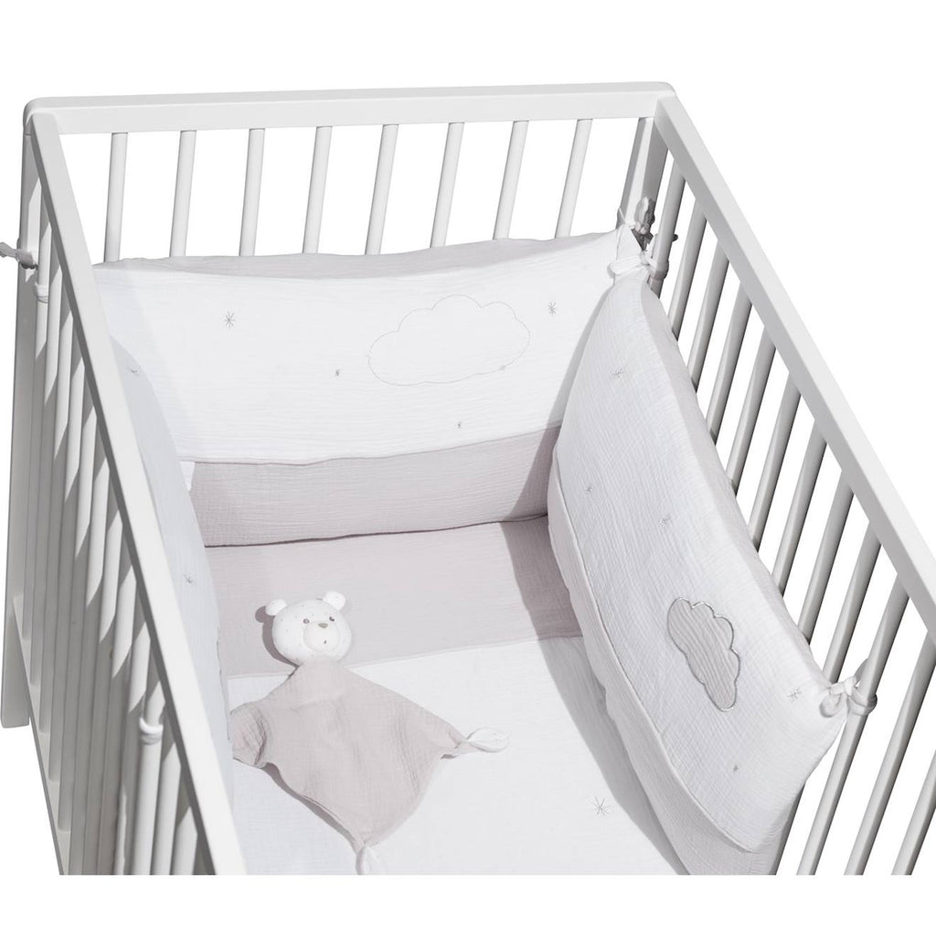Doudou mouchoir en coton - lily gris