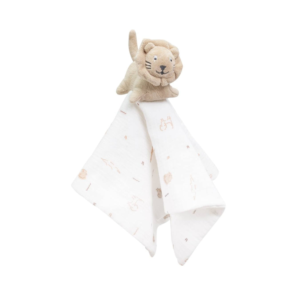 Doudou mouchoir en lange pour bébé beige