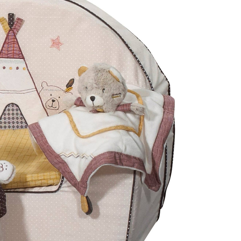 Doudou mouchoir ours en velours - timouki beige