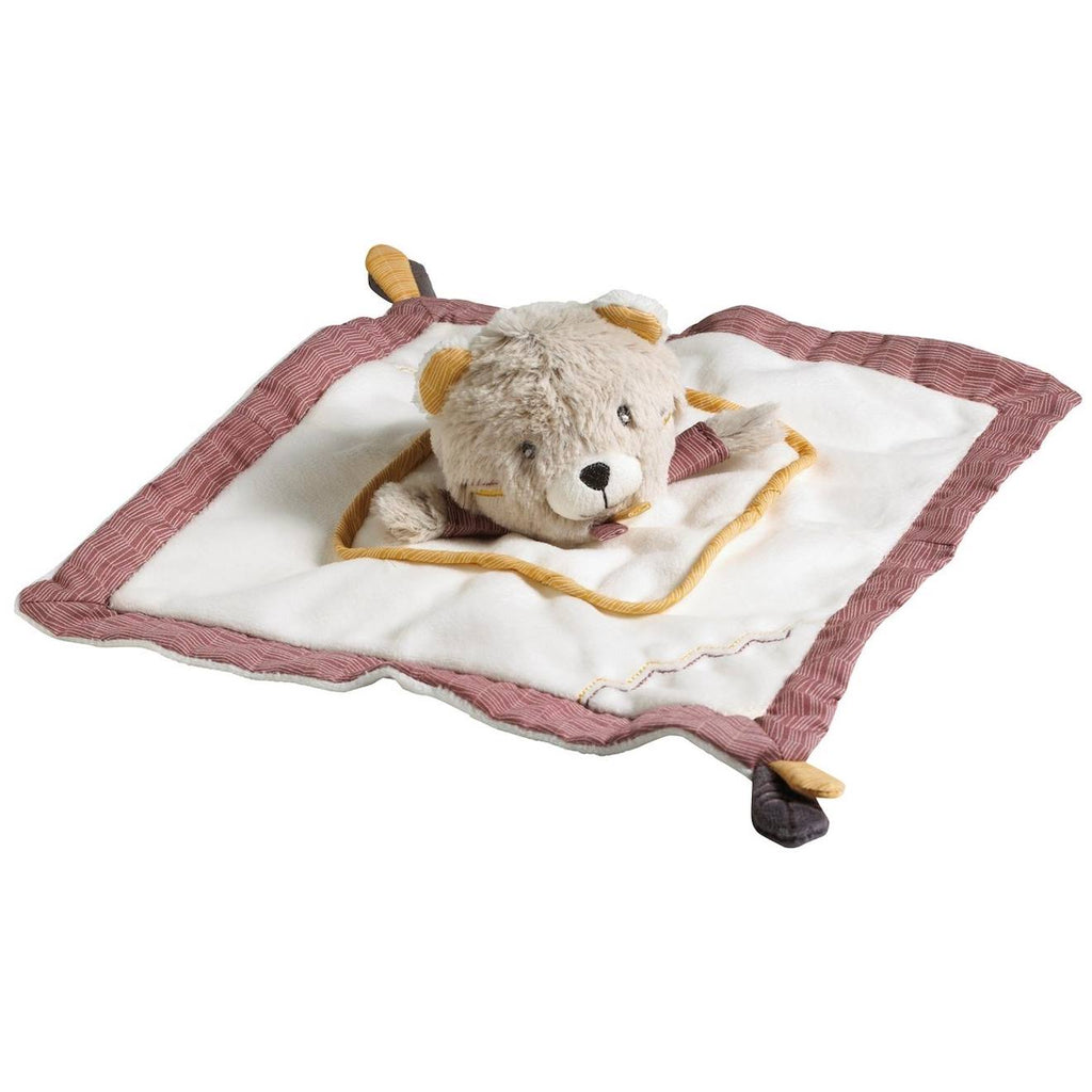 Doudou mouchoir ours en velours - timouki beige