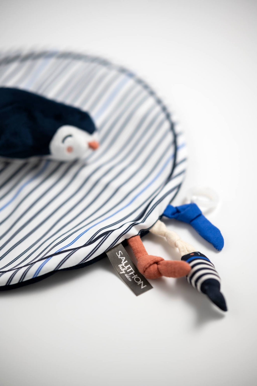Doudou mouchoir pingouin velours - baby sailor bleu