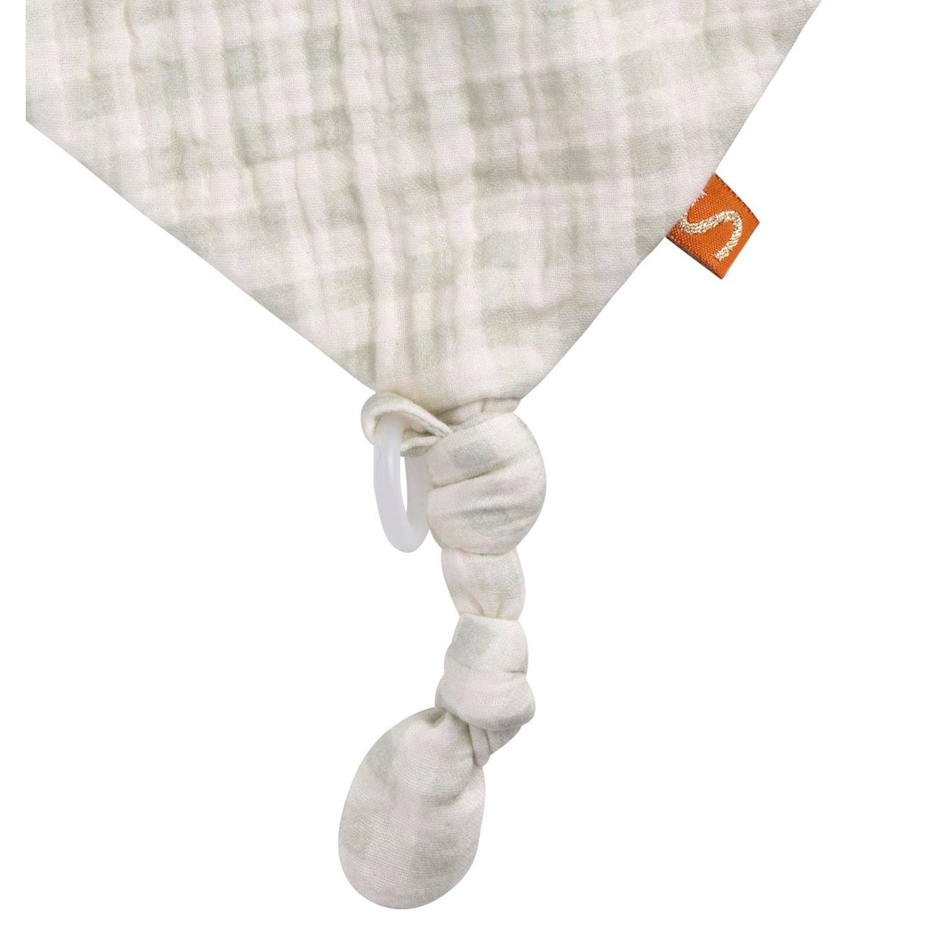 Doudou mouchoir pomme en coton - botanica vert