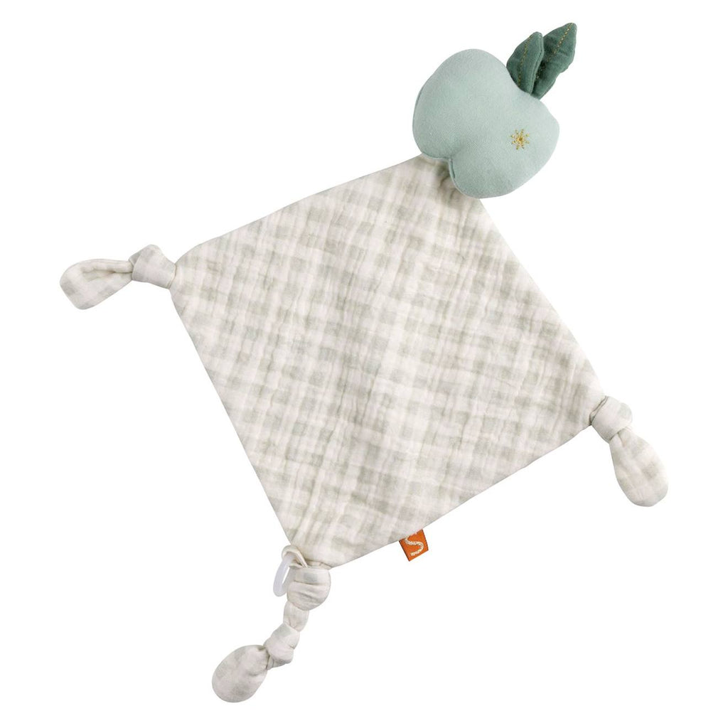 Doudou mouchoir pomme en coton - botanica vert