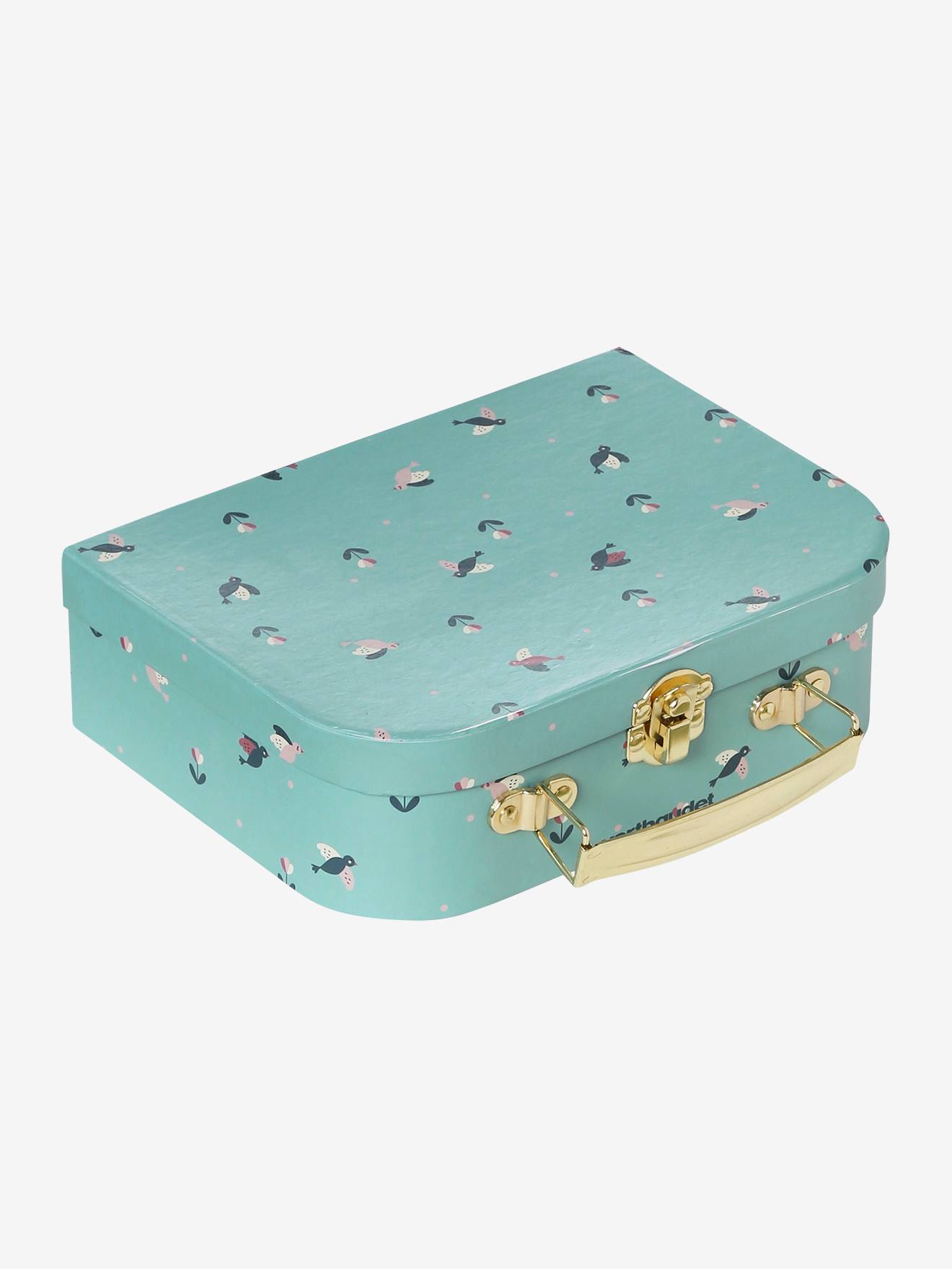 Doudou oiseau bi-matière personnalisable avec mallette rose